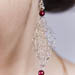 Silver Earrings with Red glass beads