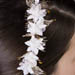 White Flower Headband with Silver Wirework and Tiger Eye Stone