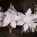 White Flower headband with silver wire work and Tiger Eye